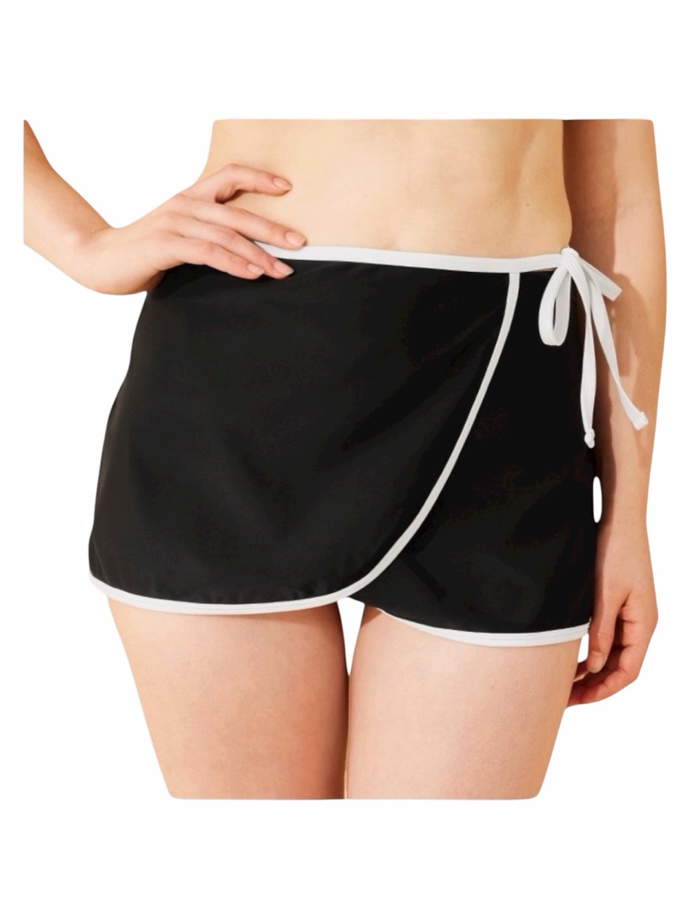 Shade & Shore Black White Trim Swim Skirt Bottoms NWT Size Small